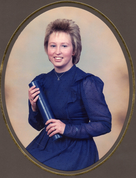 Carol Marsh graduating from Napier in 1985